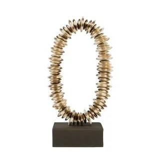 Light en Living Ornament op voet 10x22x40 cm RING creme bruin + bruin