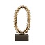 Light en Living Ornament op voet 10x22x40 cm RING creme bruin + bruin