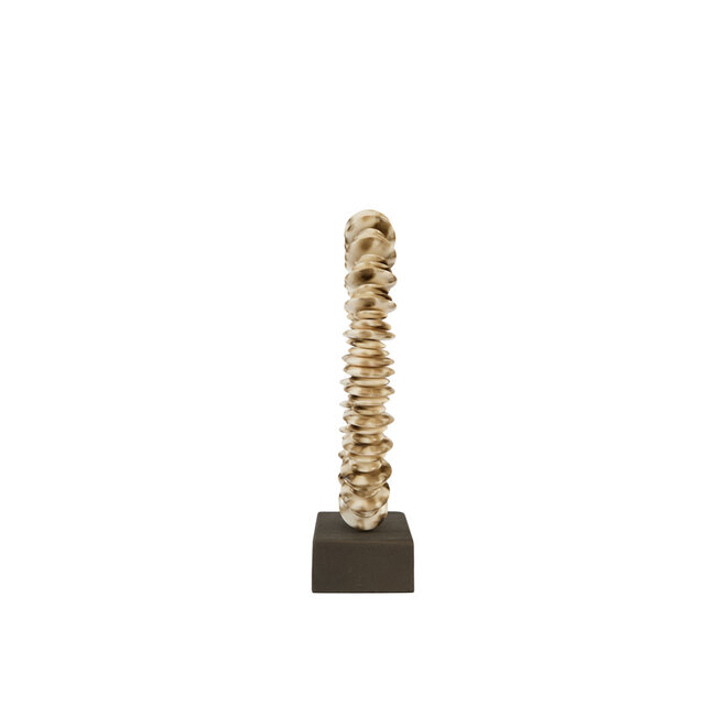 Light en Living Ornament op voet 10x22x40 cm RING creme bruin + bruin