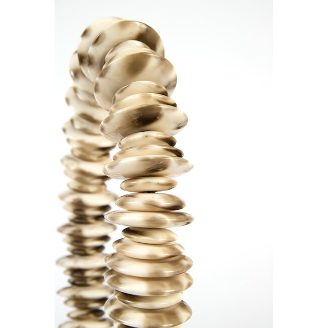 Light en Living Ornament op voet 10x22x40 cm RING creme bruin + bruin