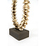 Light en Living Ornament op voet 10x22x40 cm RING creme bruin + bruin