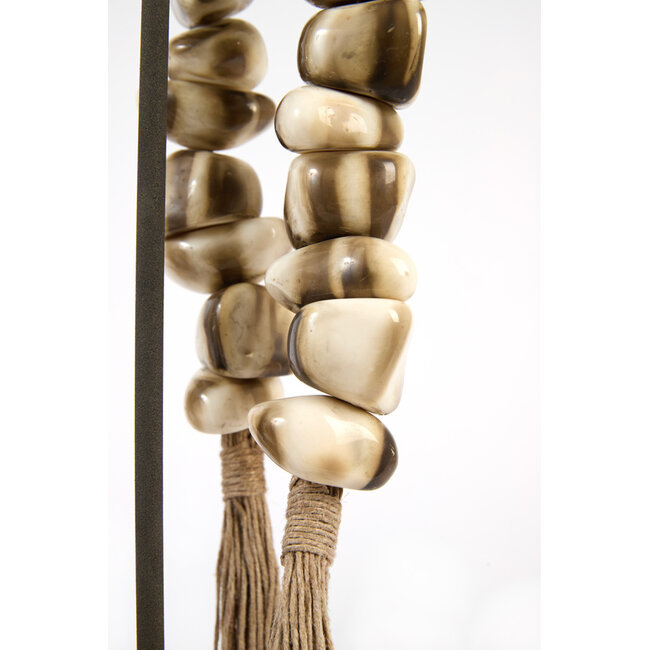 Light en Living Ornament op voet 12,5x12,5x50 cm CURTANI creme-bruin+bruin