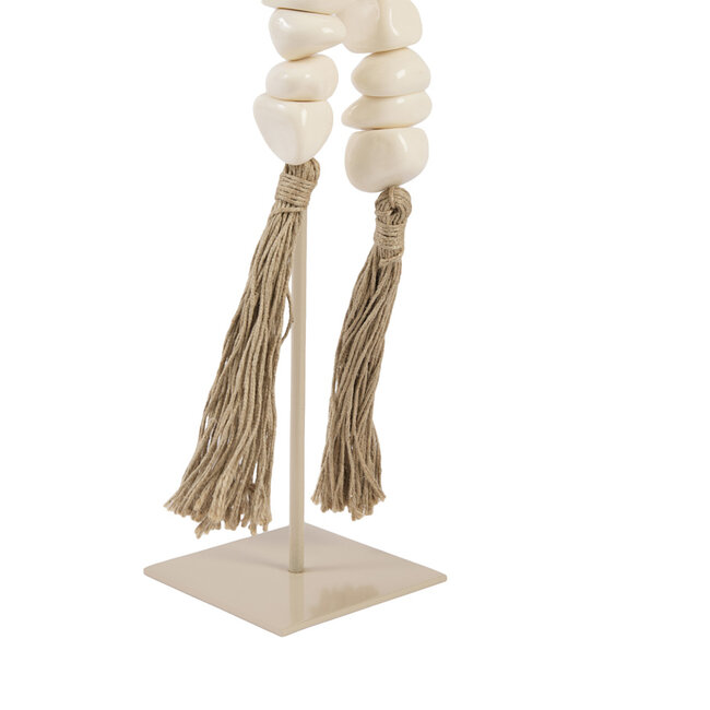 Light en Living Ornament op voet 12,5x12,5x50 cm CURTANI creme + zand