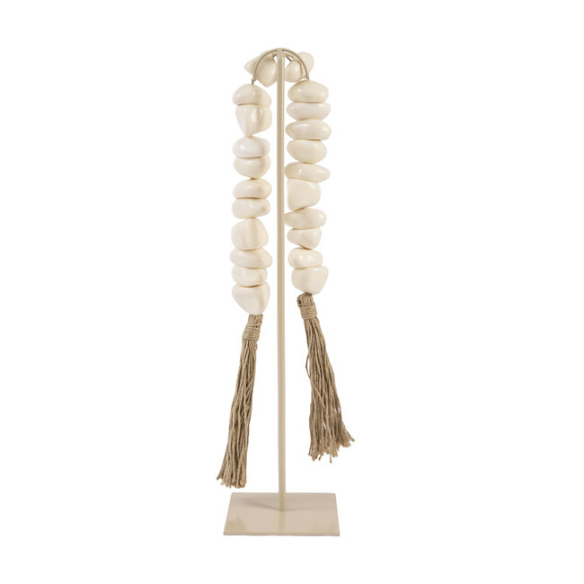 Light en Living Ornament op voet 12,5x12,5x50 cm CURTANI creme + zand