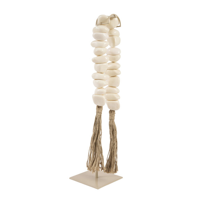 Light en Living Ornament op voet 12,5x12,5x50 cm CURTANI creme + zand