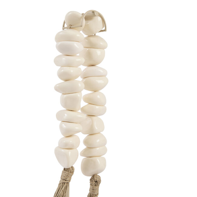 Light en Living Ornament op voet 12,5x12,5x50 cm CURTANI creme + zand
