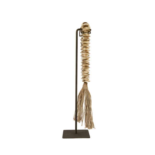 Light en Living Ornament op voet 12,5x12,5x50 cm CURTANO creme-bruin+bruin