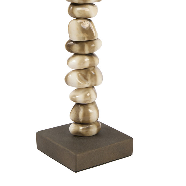 Light en Living Kandelaar10x10x27 cm OMINA creme-bruin+bruin