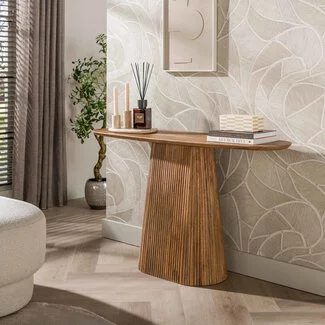 WoonStijl Haltafel Wave Massief mango zand