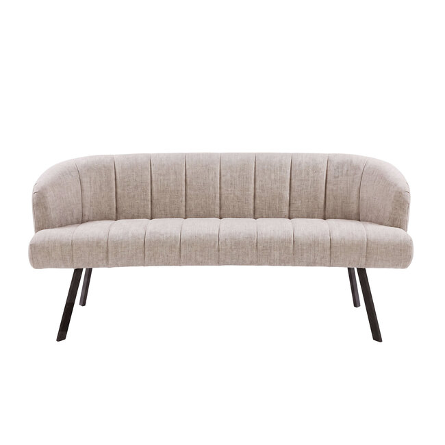 WoonStijl Eetkamerbank Oval Hoven zand - Frame bruin