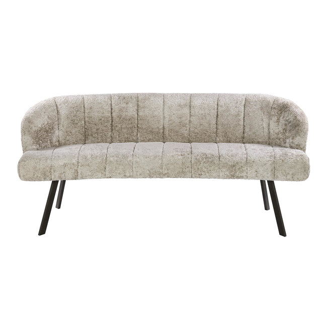 WoonStijl Eetkamerbank Oval Allura zand - Frame bruin