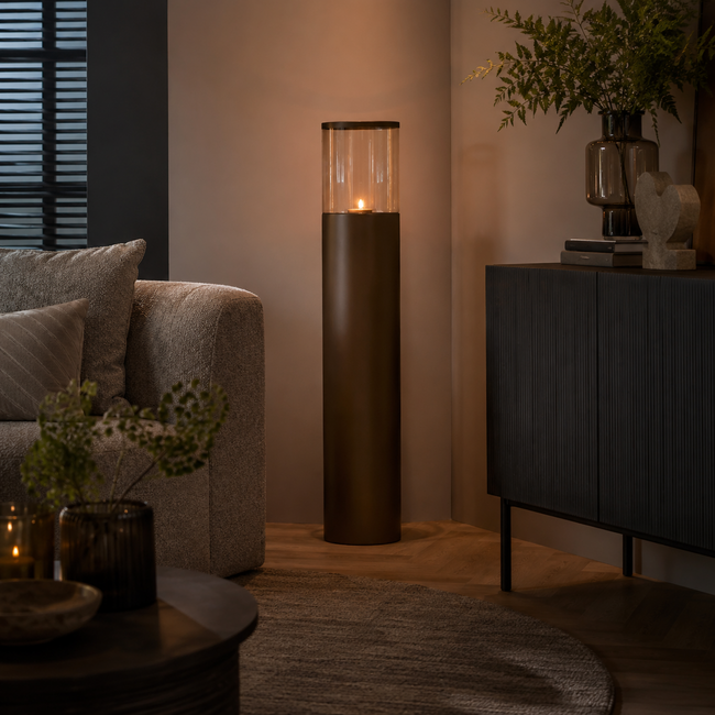 Light en Living Windlicht Ø25,5x107 cm YON mat bruin-brons