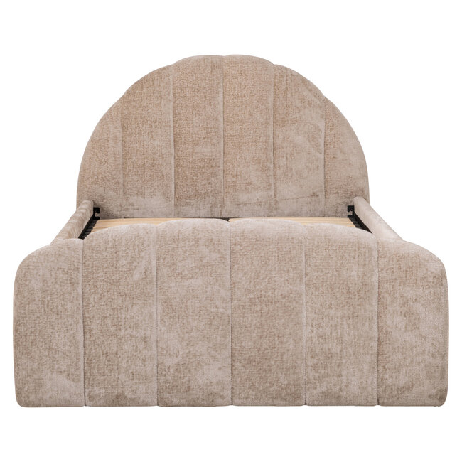 Richmond Interiors  Bed Pixie clay chenille 120x200 met uitschuifbed