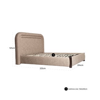 Richmond Interiors  Bed Citadel zand tweed 160x200 (Matrasmaat (excl.))