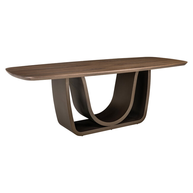 Richmond Interiors  Eettafel Windsor walnut 230 brass onderstel