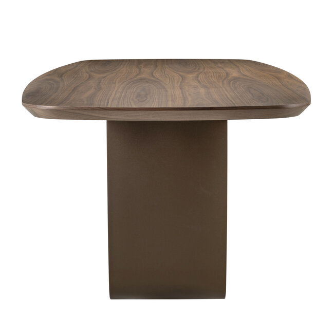 Richmond Interiors  Eettafel Windsor walnut 230 brass onderstel