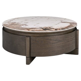 Richmond Interiors  Salontafel Langford bruin 90Ø 1 lade