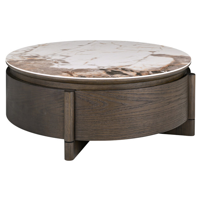 Richmond Interiors  Salontafel Langford bruin 90Ø 1 lade