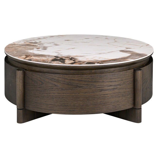 Richmond Interiors  Salontafel Langford bruin 90Ø 1 lade
