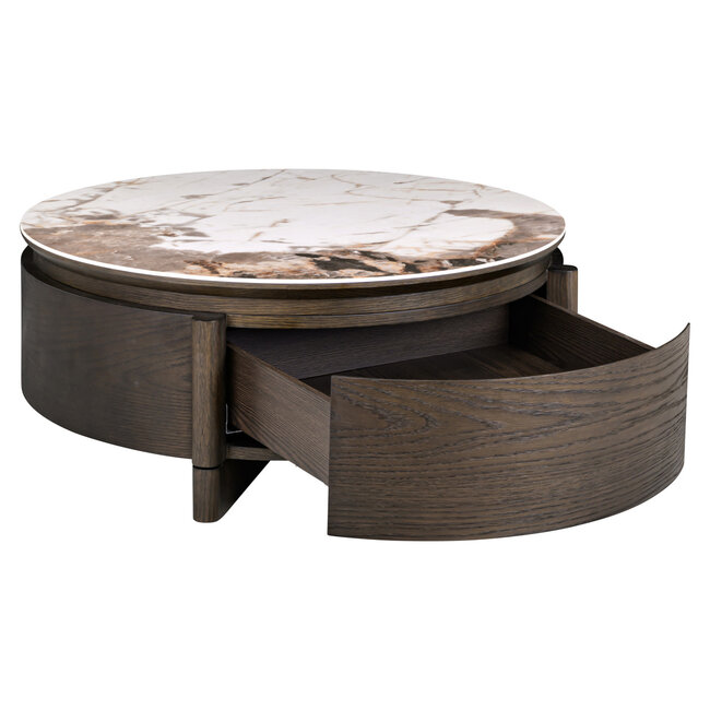 Richmond Interiors  Salontafel Langford bruin 90Ø 1 lade