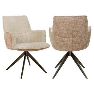 Richmond Interiors  Eetkamerstoel Chase ginger jacquard draaistoel