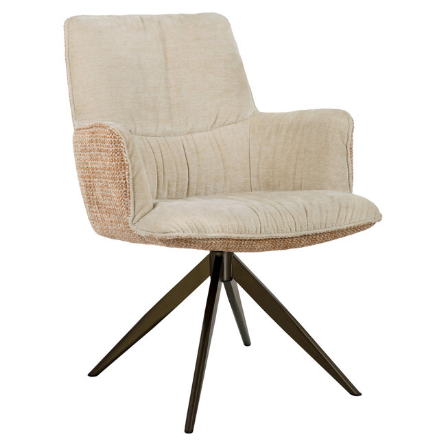 Richmond Interiors  Eetkamerstoel Chase ginger jacquard draaistoel