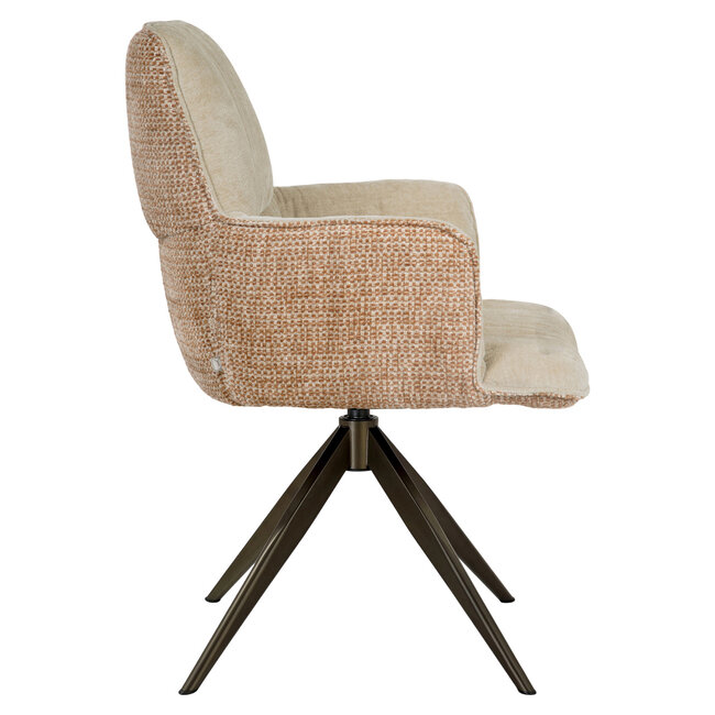 Richmond Interiors  Eetkamerstoel Chase ginger jacquard draaistoel
