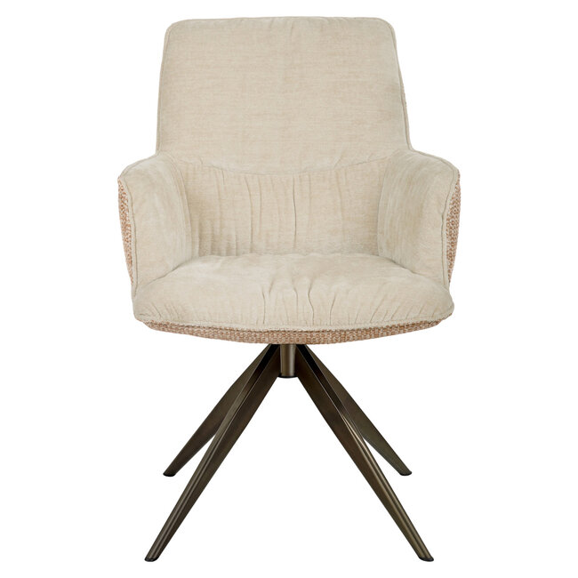 Richmond Interiors  Eetkamerstoel Chase ginger jacquard draaistoel