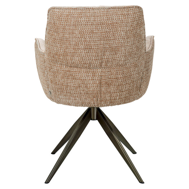 Richmond Interiors  Eetkamerstoel Chase ginger jacquard draaistoel
