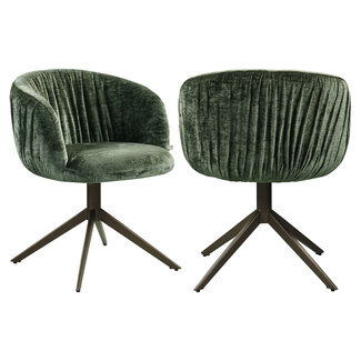 Richmond Interiors  Eetkamerstoel Cassi sage chenille draaistoel