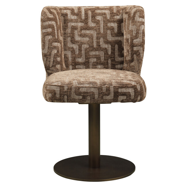 Richmond Interiors  Eetkamerstoel Fiona bruin labyrinth draaistoel