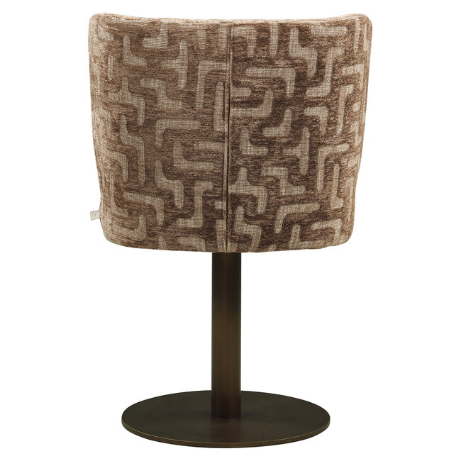 Richmond Interiors  Eetkamerstoel Fiona bruin labyrinth draaistoel