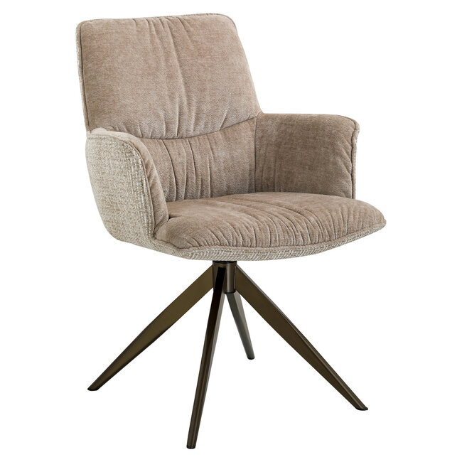 Richmond Interiors  Eetkamerstoel Chase creme blockweave draaistoel