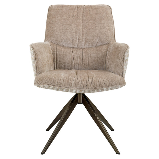 Richmond Interiors  Eetkamerstoel Chase creme blockweave draaistoel