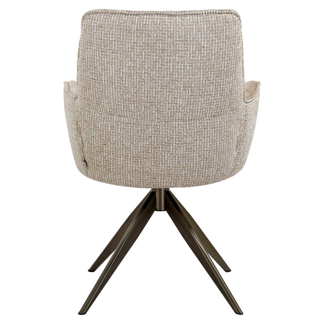 Richmond Interiors  Eetkamerstoel Chase creme blockweave draaistoel