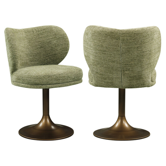 Richmond Interiors  Eetkamerstoel Amely pistache softweave draaistoel