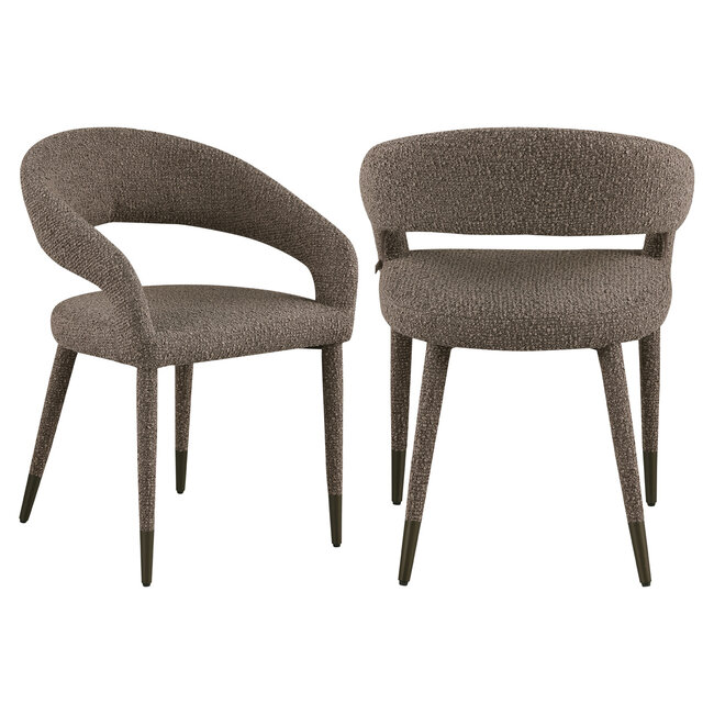 Richmond Interiors  Eetkamerstoel Gia bruin chunky