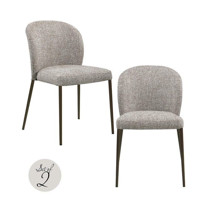 Richmond Interiors  Eetkamerstoel Stacker earth tweed – Set of 2