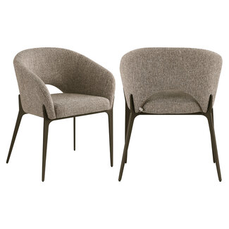 Richmond Interiors  Eetkamerstoel Kenzi bruin tweed