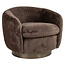 Richmond Interiors  Lounge stoel Colmar chocolade fluffy draaistoel