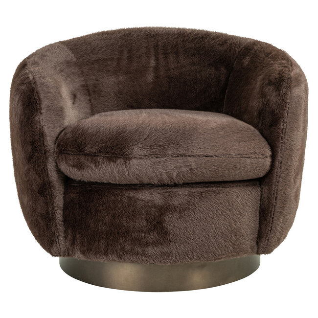 Richmond Interiors  Lounge stoel Colmar chocolade fluffy draaistoel