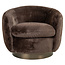 Richmond Interiors  Lounge stoel Colmar chocolade fluffy draaistoel