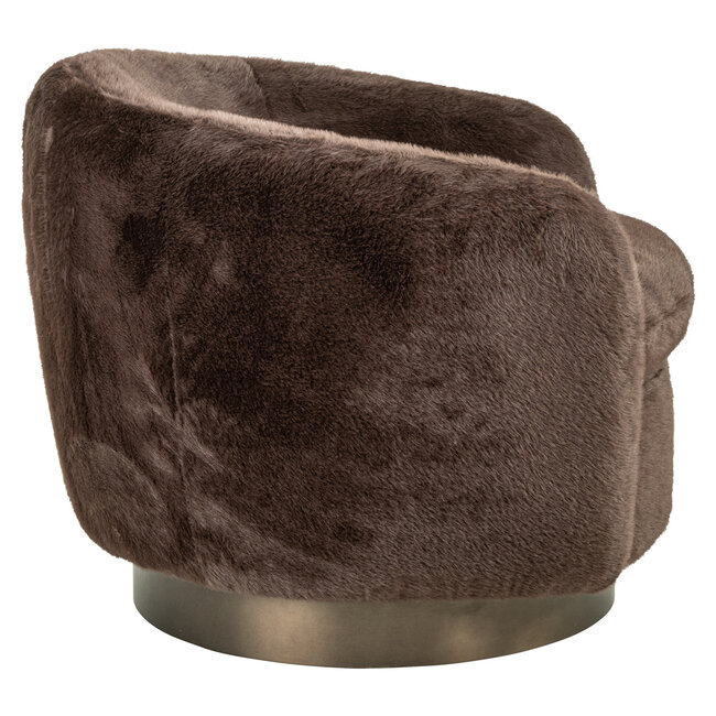 Richmond Interiors  Lounge stoel Colmar chocolade fluffy draaistoel