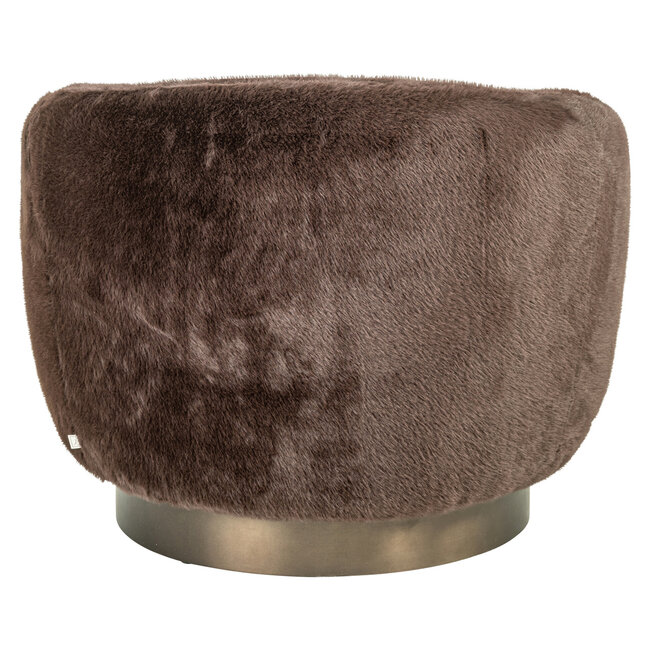 Richmond Interiors  Lounge stoel Colmar chocolade fluffy draaistoel
