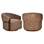 Richmond Interiors  Lounge stoel Marina bruin blockweave draaistoel