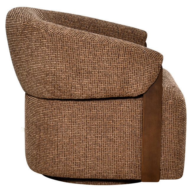 Richmond Interiors  Lounge stoel Marina bruin blockweave draaistoel