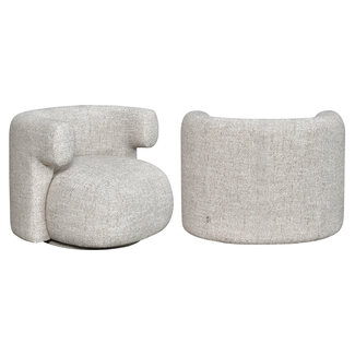 Richmond Interiors  Lounge stoel Talley creme tweed draaistoel