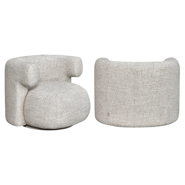 Richmond Interiors  Lounge stoel Talley creme tweed draaistoel