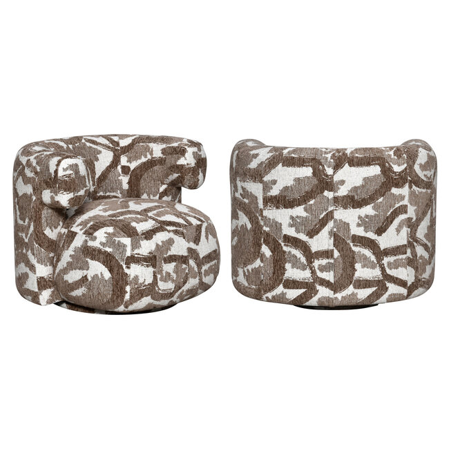 Richmond Interiors  Lounge stoel Talley bruin nature draaistoel