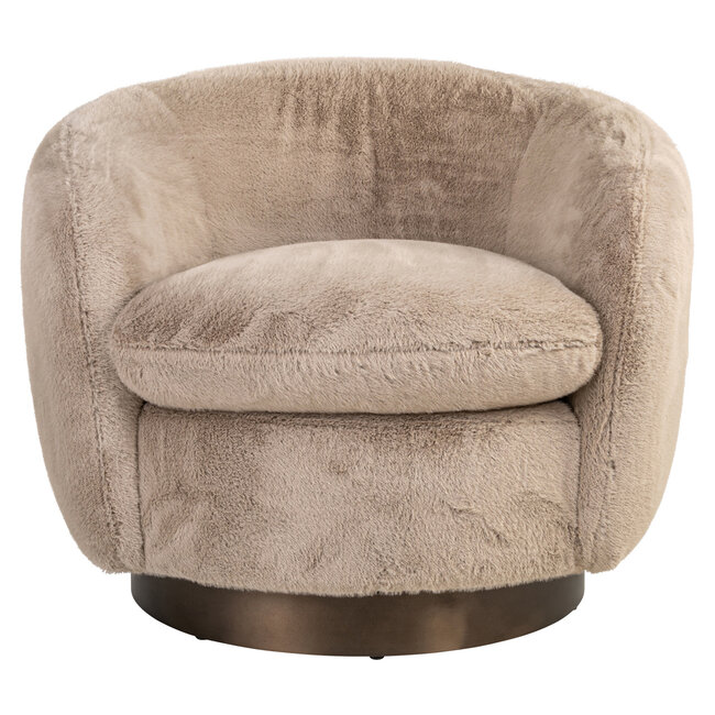 Richmond Interiors  Lounge stoel Colmar khaki fluffy draaistoel